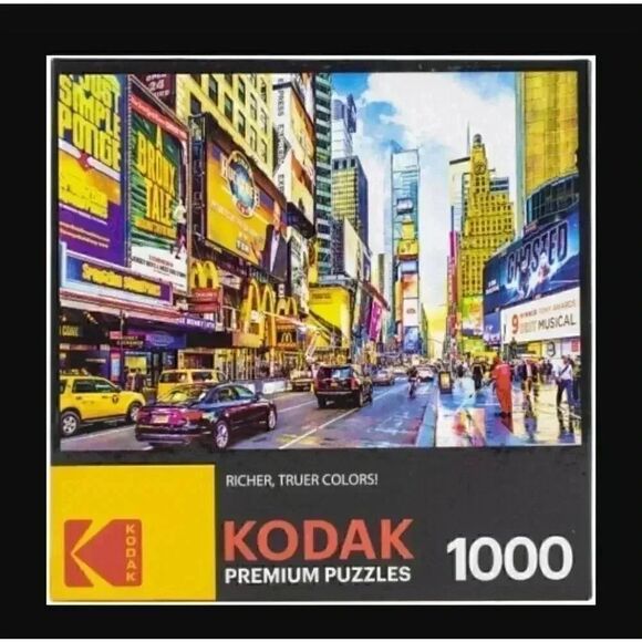 Kodak Premium Puzzle 1000 SQUR, Times Square & 8th Avenue New York EUC - Picture 1 of 5